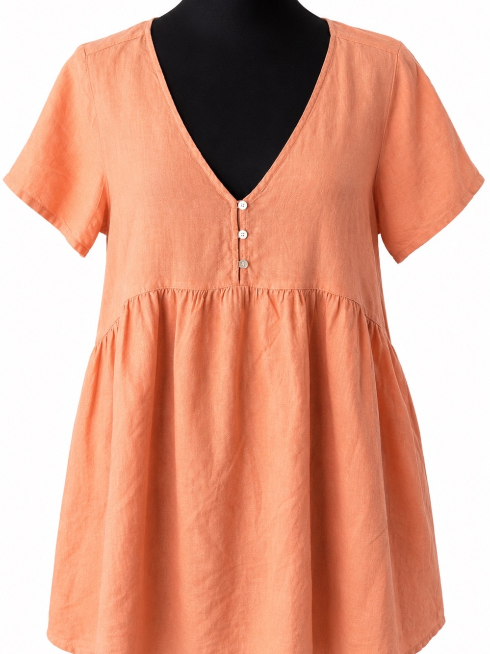 Cynthia Rowley Linen Babydoll Tunic Top Large